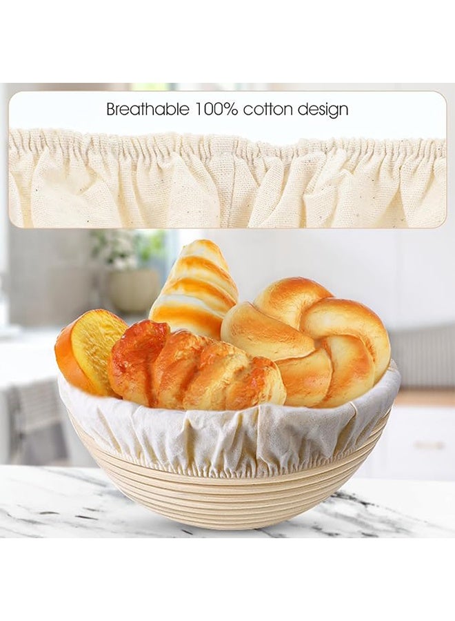 4 PCS Sourdough Bowl Covers, Reusable Cloth Bowl Covers for Sourdough Bread Proofing Washable Linen Cotton Bowls Cover Elastic Stretchable Fabric Lids for Fermentation Jars - Image 5